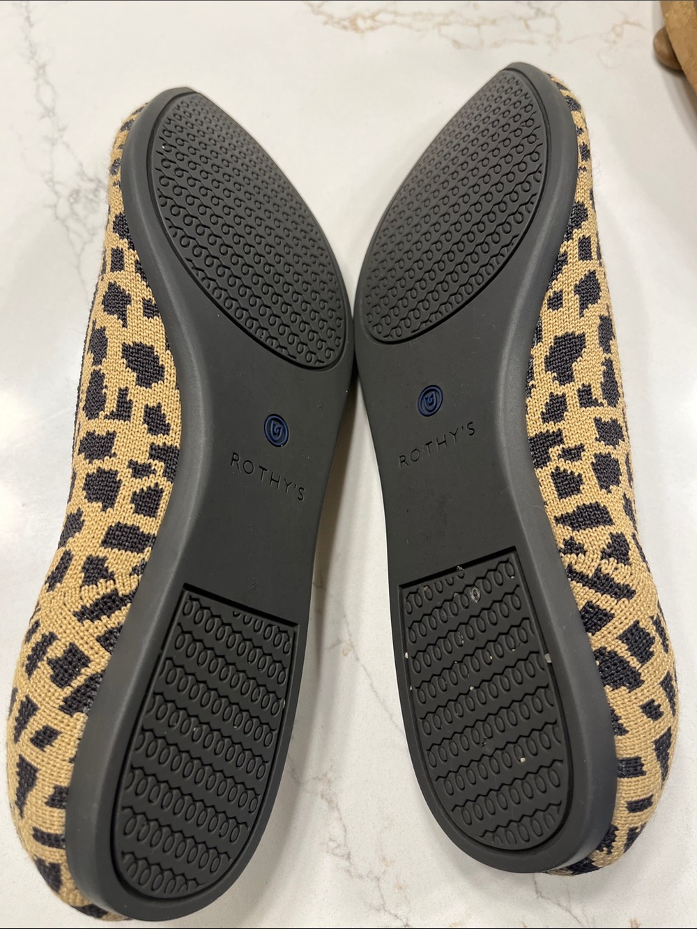 Rothy's Leopard-Print Pointed Flats in Tan and Black - Picture 4 of 4